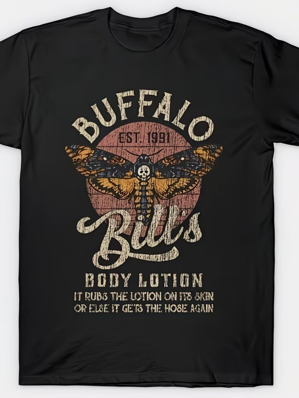 Silence Of The Lambs "Buffalo Bill" Graphic T-shirt W/Death Moth & Movie Quote